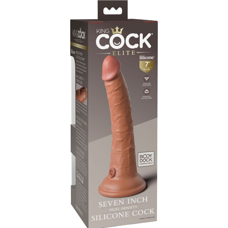King Cock Elite Realistischer Silikondildo 17.8 CM Karamell