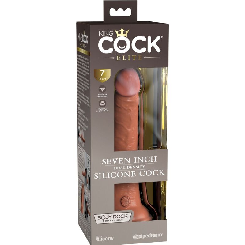 King Cock Elite Realistischer Silikondildo 17.8 CM Karamell