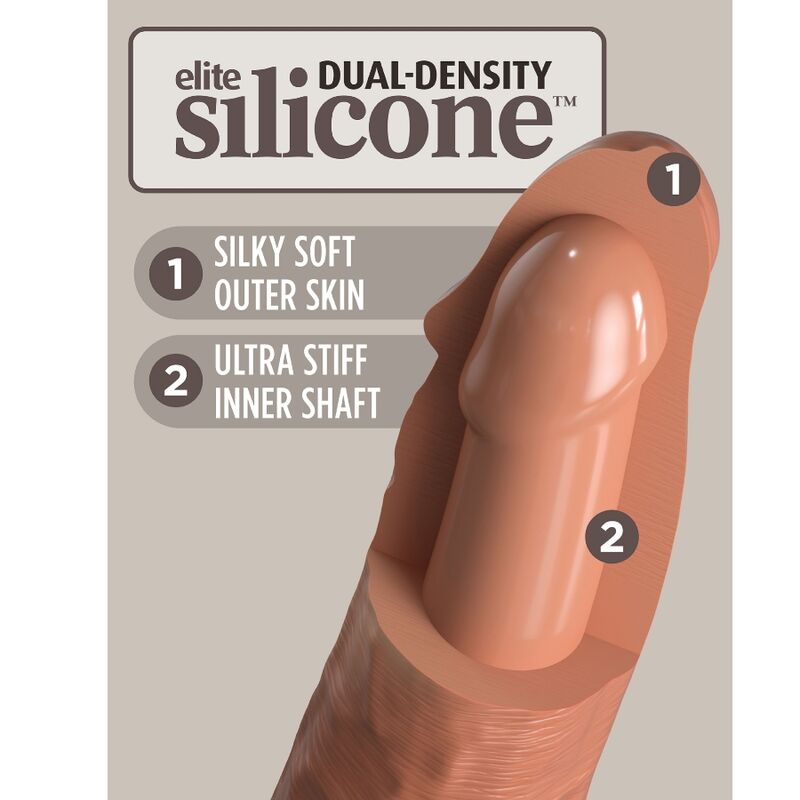 King Cock – Elite Realistischer Silikondildo 20.3 cm Karamell