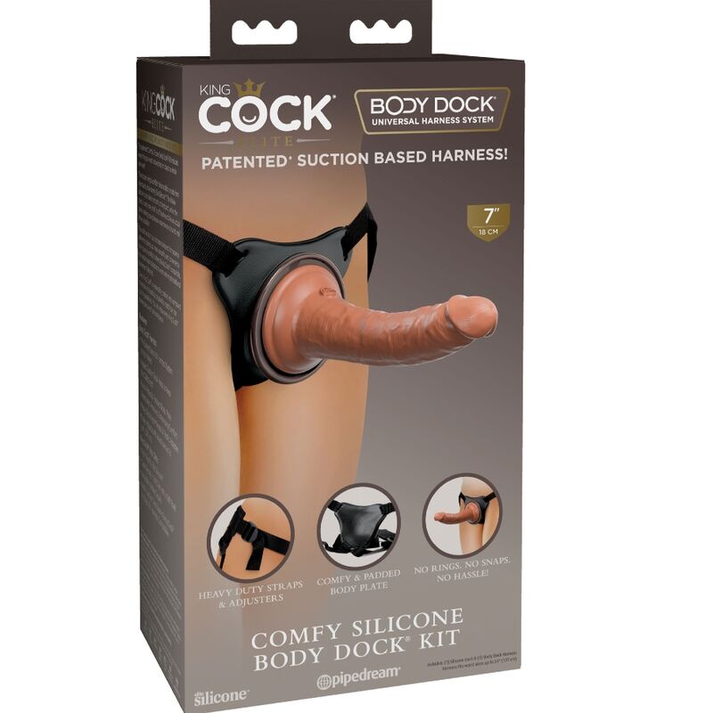 King Cock – Elite Bequemer Verstellbarer Gurt mit Dildo 17.8 cm