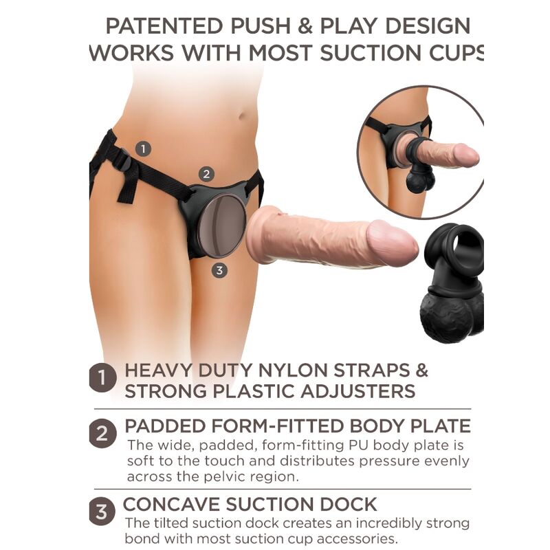 King Cock Elite Deluxe Verstellbares Harness-kit Ring mit Hoden &...