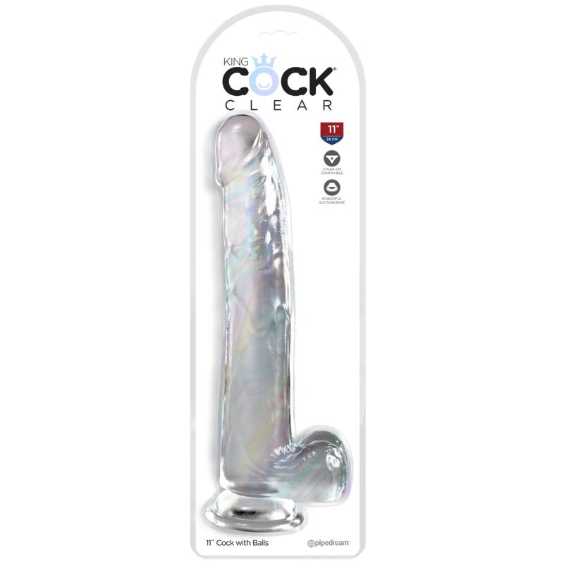 King Cock – Clear Dildo mit Hoden 24.8 cm Transparent