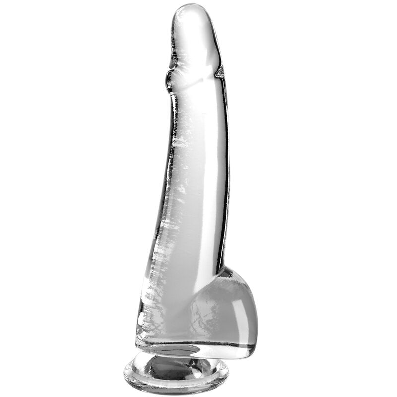 King Cock – Clear Dildo mit Hoden 19 cm Transparent