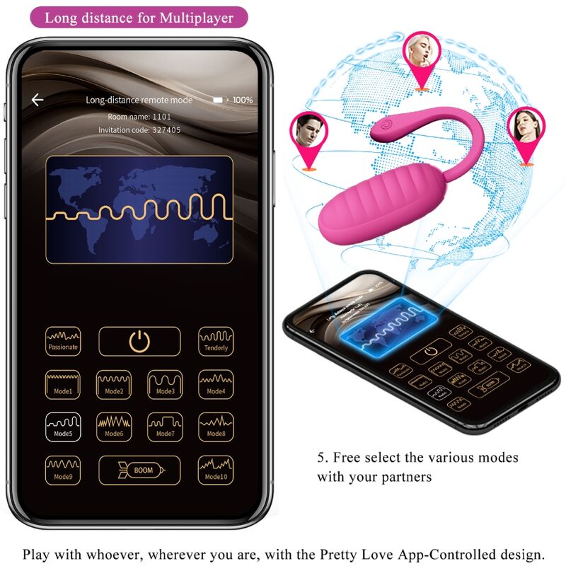 Pretty Love – Catalina Pink Wiederaufladbares Vibrierendes Ei App
