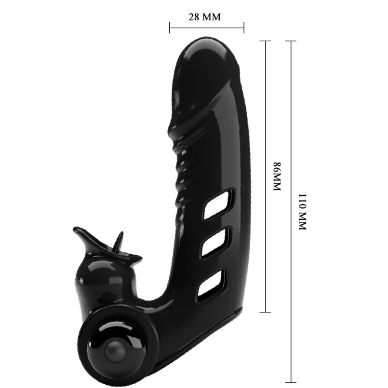 Pretty Love – Corbin Schwarze Vibrator-Fingerabdeckung