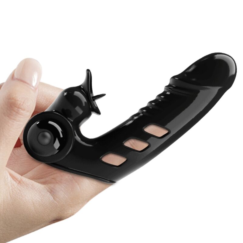Pretty Love – Corbin Schwarze Vibrator-Fingerabdeckung