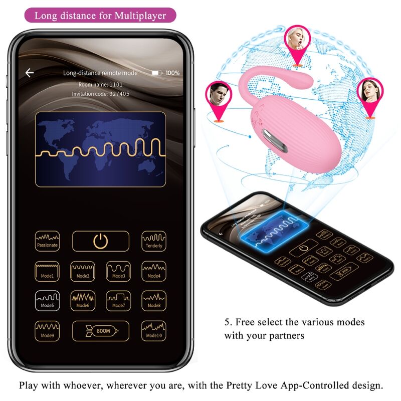 Pretty Love – Doreen Pink Wiederaufladbares Vibrations-Ei