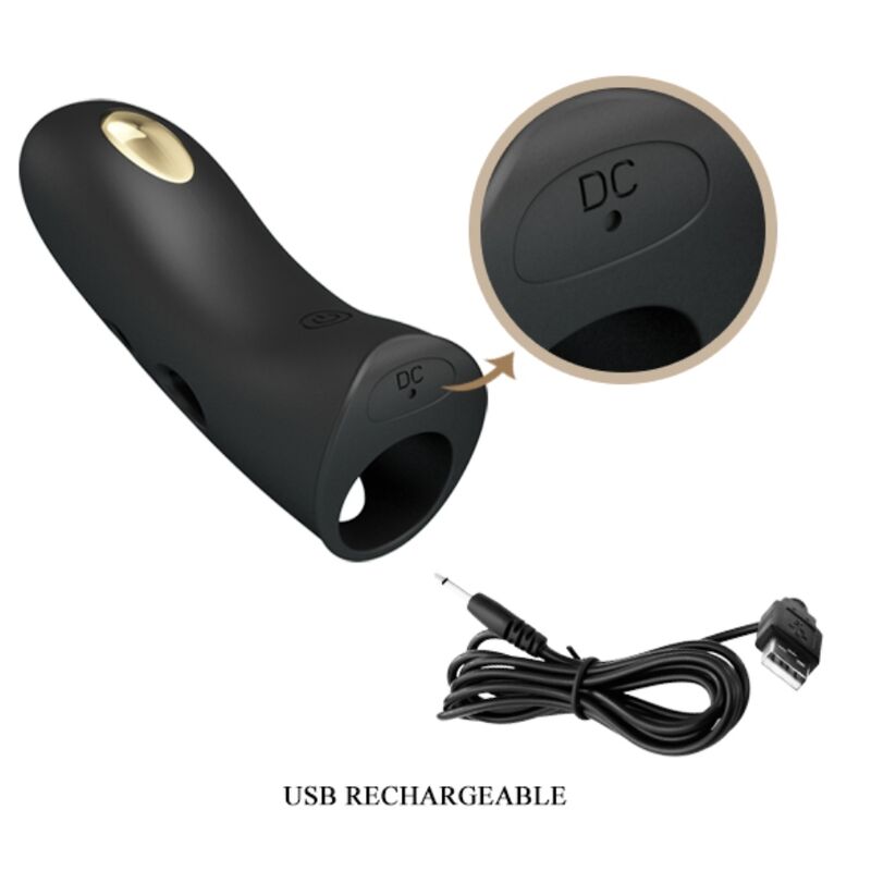 Pretty Love – Marico Schwarze Elektrostimulator-Fingerhülle