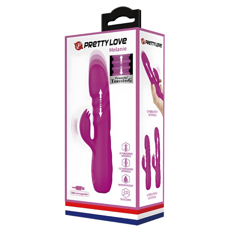 Pretty Love – Melanie Purple Wiederaufladbarer Kaninchenvibrator