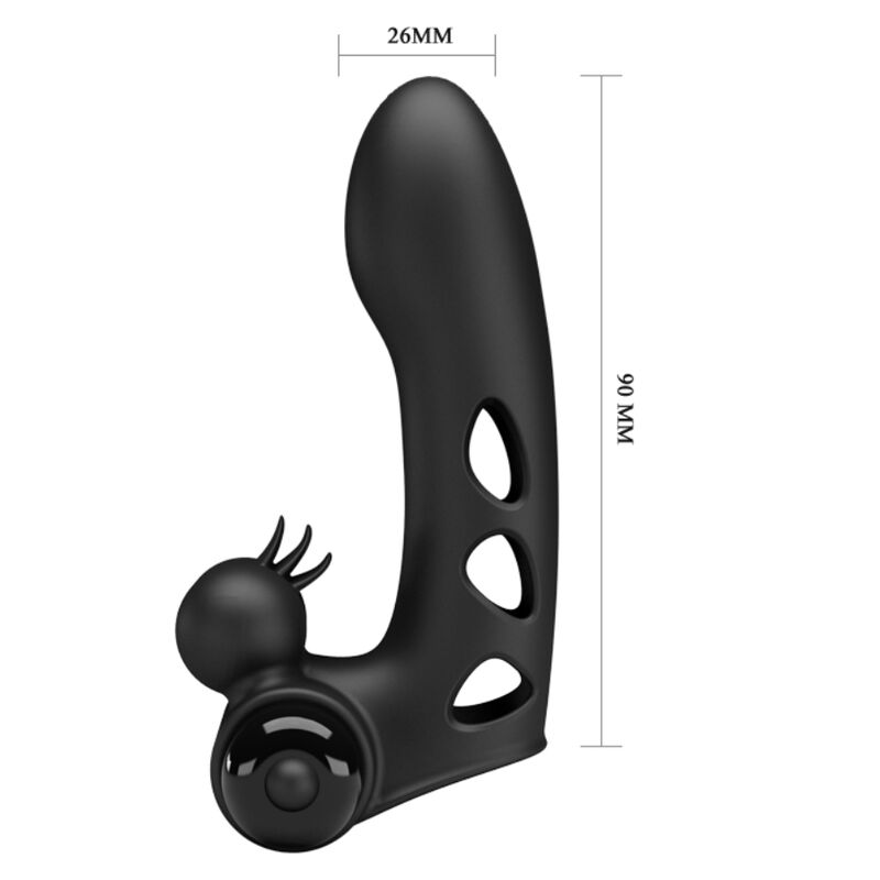 Pretty Love – Orlando Schwarze Vibrator-Fingerhülle