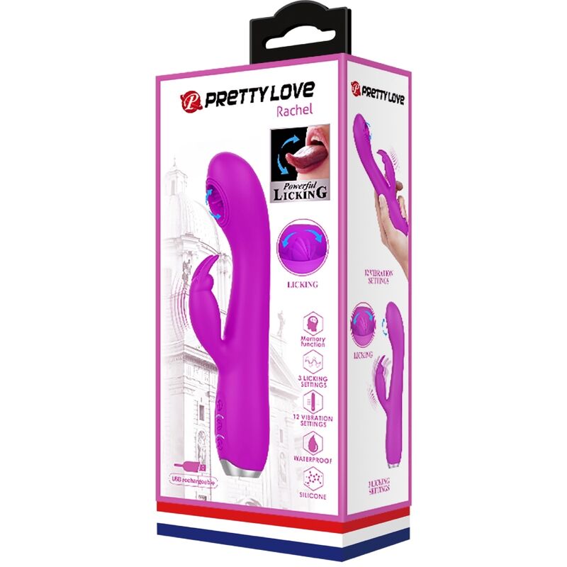 Pretty Love – Rachel Wiederaufladbarer Vibrator mit Lila Saugnapf