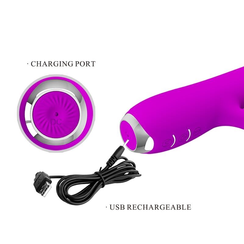 Pretty Love – Rachel Wiederaufladbarer Vibrator mit Lila Saugnapf