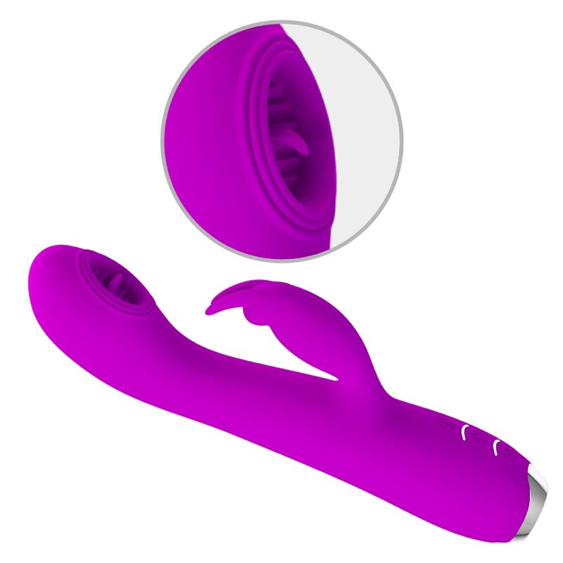 Pretty Love – Rachel Wiederaufladbarer Vibrator mit Lila Saugnapf