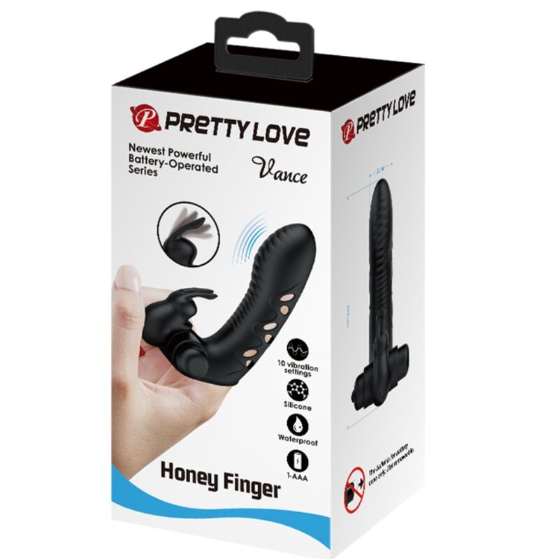Pretty Love – Vance Black Rabbit Vibrator Fingerabdeckung