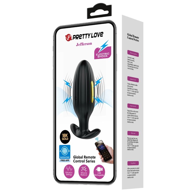 App Jefferson App-gesteuerter Analplug Schwarz