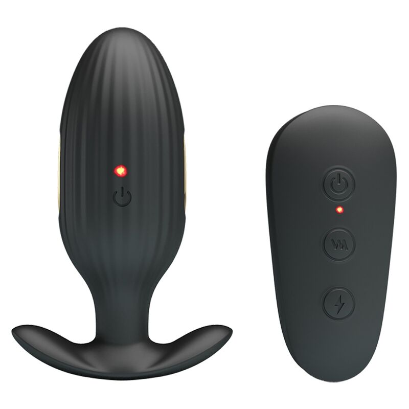 Remote Kelly Plug Anal Wiederaufladbarer Vibrator Schwarz