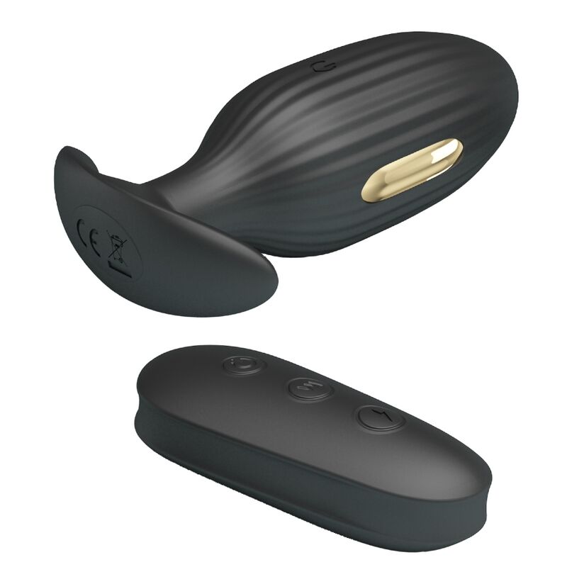 Remote Kelly Plug Anal Wiederaufladbarer Vibrator Schwarz