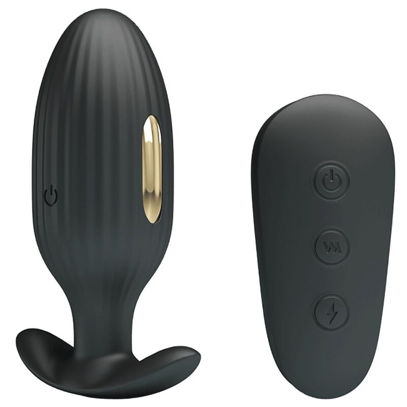Remote Kelly Plug Anal Wiederaufladbarer Vibrator Schwarz