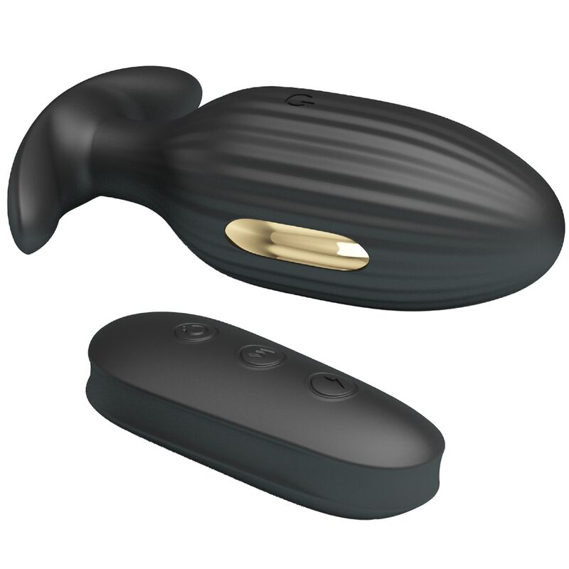 Remote Kelly Plug Anal Wiederaufladbarer Vibrator Schwarz