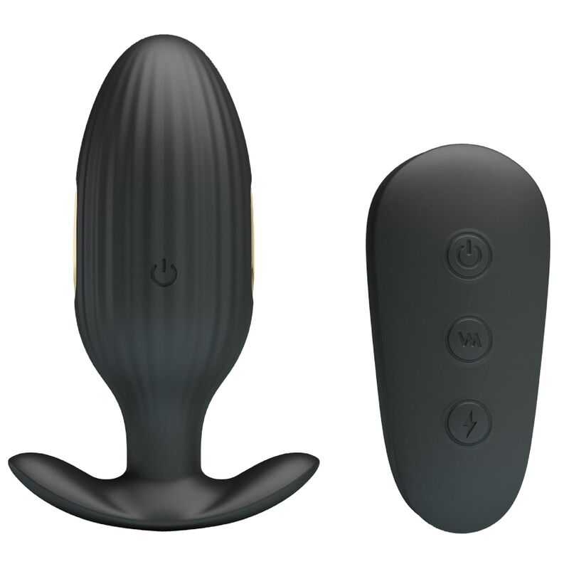 Remote Kelly Plug Anal Wiederaufladbarer Vibrator Schwarz