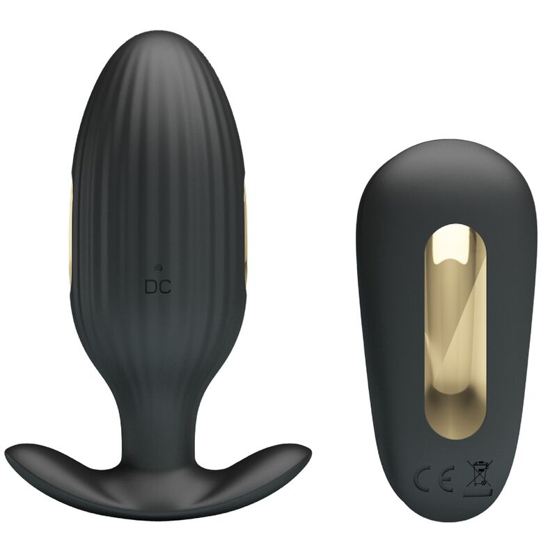 Remote Kelly Plug Anal Wiederaufladbarer Vibrator Schwarz