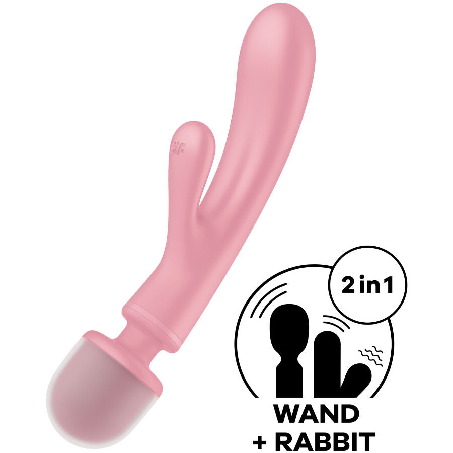 Satisfyer – Triple Lover Rabbit Vibrator Massager Rosa
