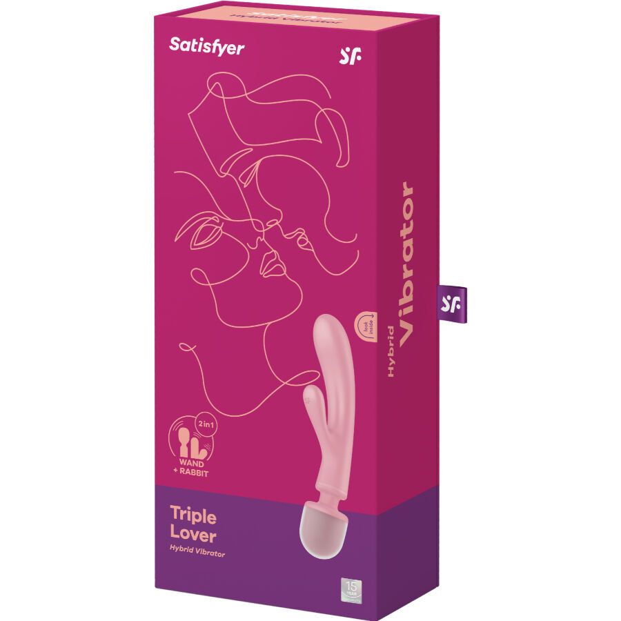 Satisfyer – Triple Lover Rabbit Vibrator Massager Rosa