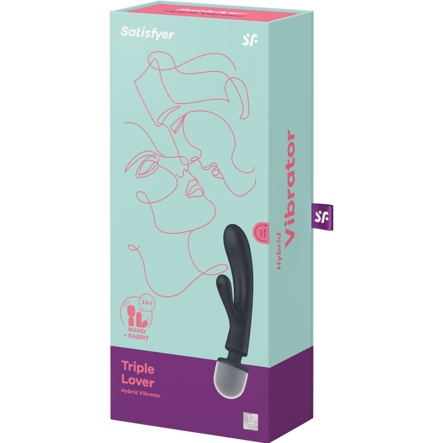 Satisfyer – Triple Lover Rabbit Vibrator Massager Grau