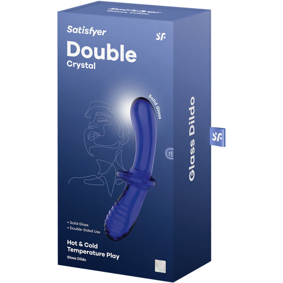 Satisfyer – Doppel Kristall Dildo Blau