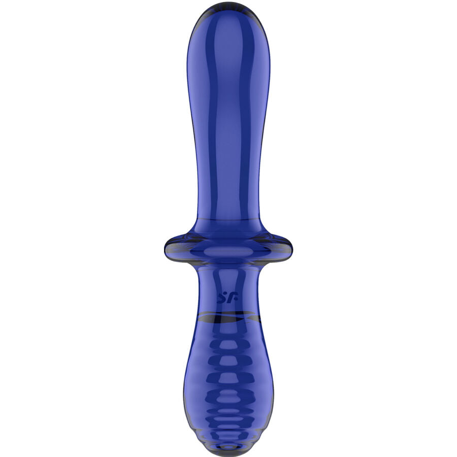 Satisfyer – Doppel Kristall Dildo Blau
