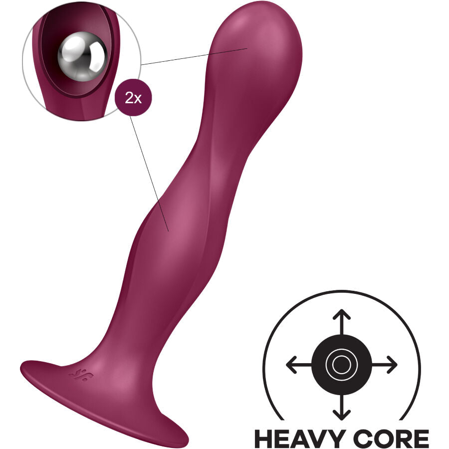 Satisfyer – Double Ball-R Silikondildo Granat