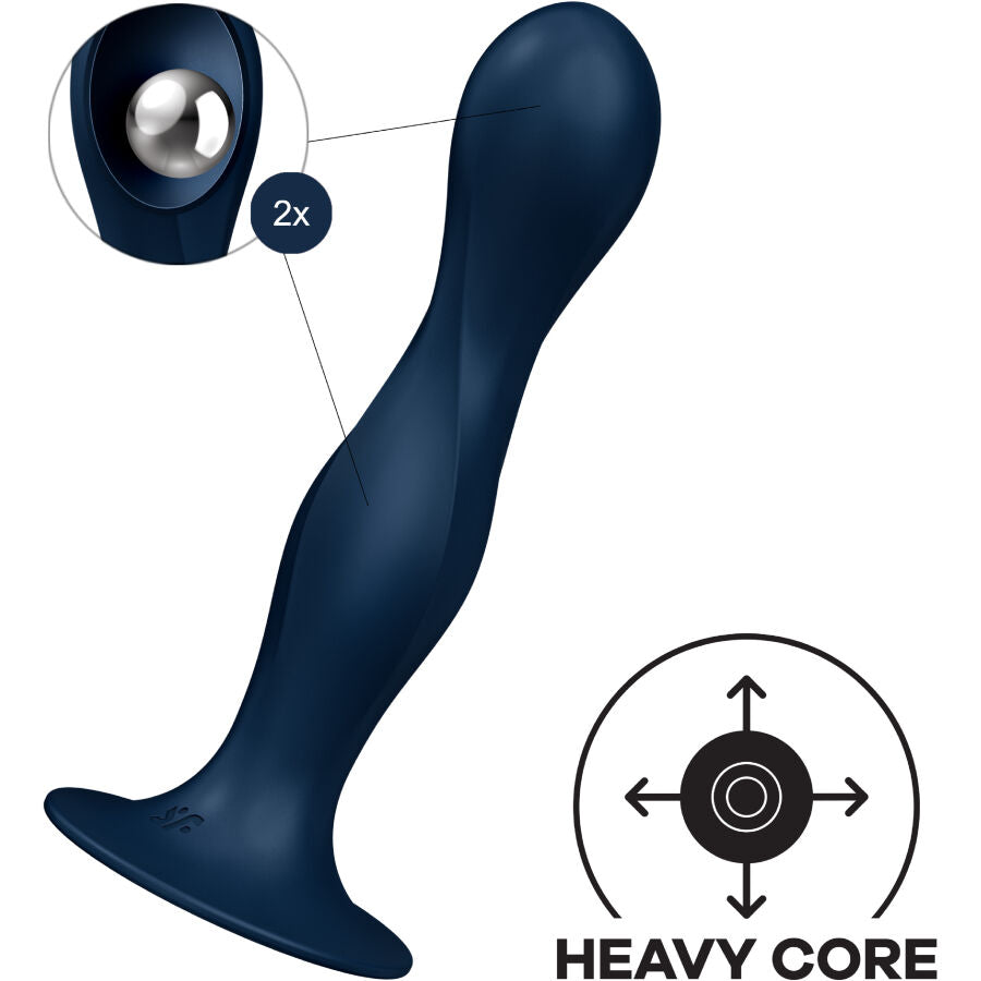 Satisfyer – Double Ball-R Silikondildo Blau
