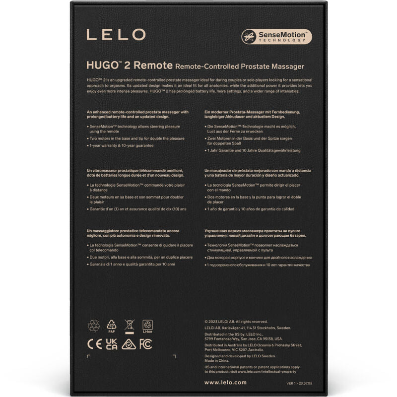 Lelo – Hugo 2 Prostatamassager mit Fernbedienung Schwarz