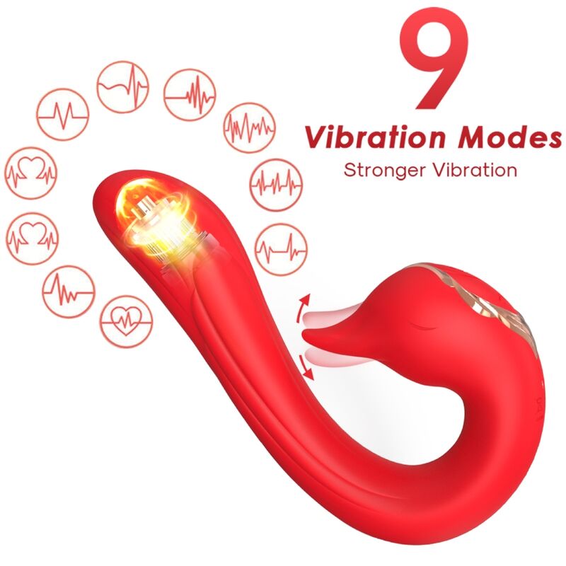 Armony Delfin Vibrator Multiposition & Wärmeeffekt Rot