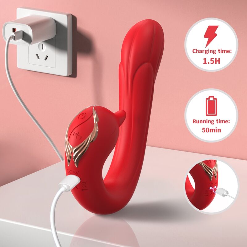 Armony Delfin Vibrator Multiposition & Wärmeeffekt Rot
