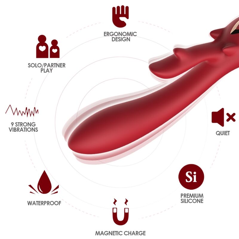 Armony Elch Vibrator Kaninchen Gebogen Rot