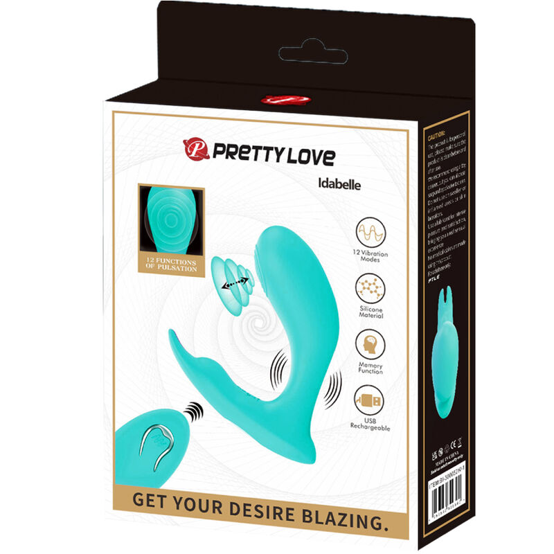 Pretty Love – Idabelle Vibration & Pulsation Fernbedienung Blau