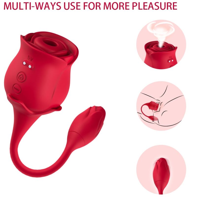 Armony – Rosa Klitoris-Sauger & Vibrator 10 Modi Rot