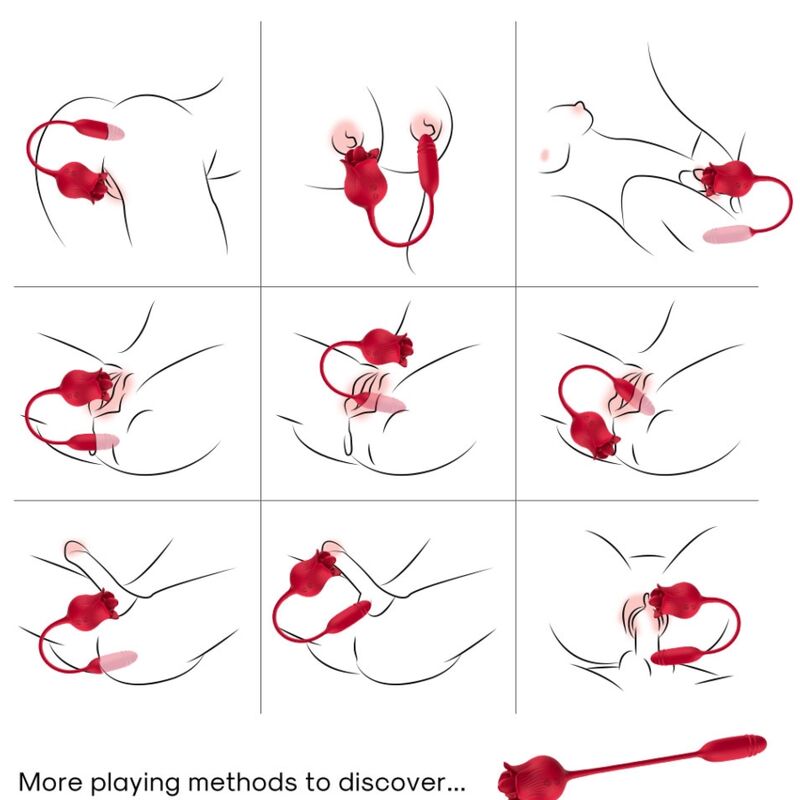 Armony – Roselip Leckt Vibrierenden Clit und Vibrator Rot