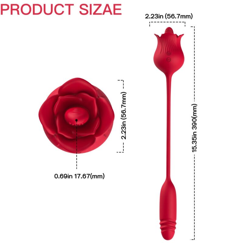 Armony – Roselip Leckt Vibrierenden Clit und Vibrator Rot