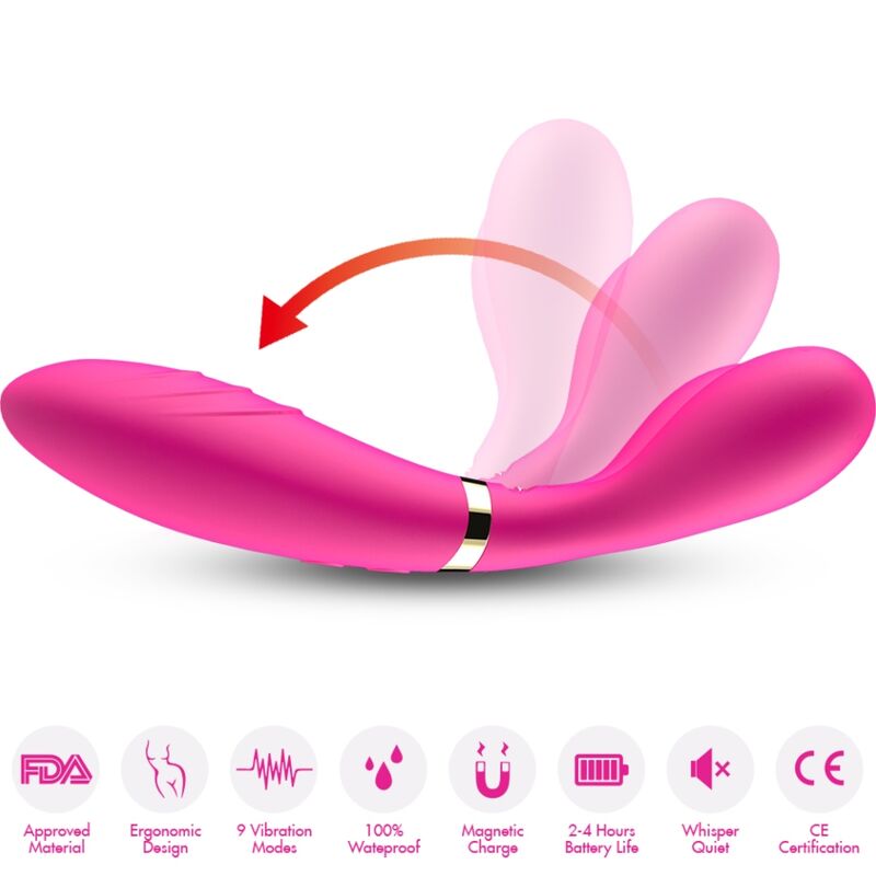 Armony – Y-Wand Massager & Vibrator Doppelkopf Fuchsia
