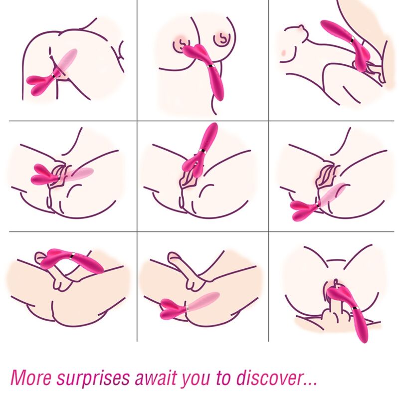 Armony – Y-Wand Massager & Vibrator Doppelkopf Fuchsia