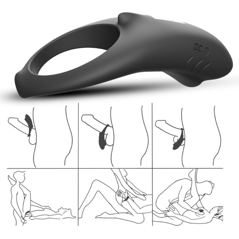 Armony – Shark Vibratorring für Paare Fernbedienung Schwarz