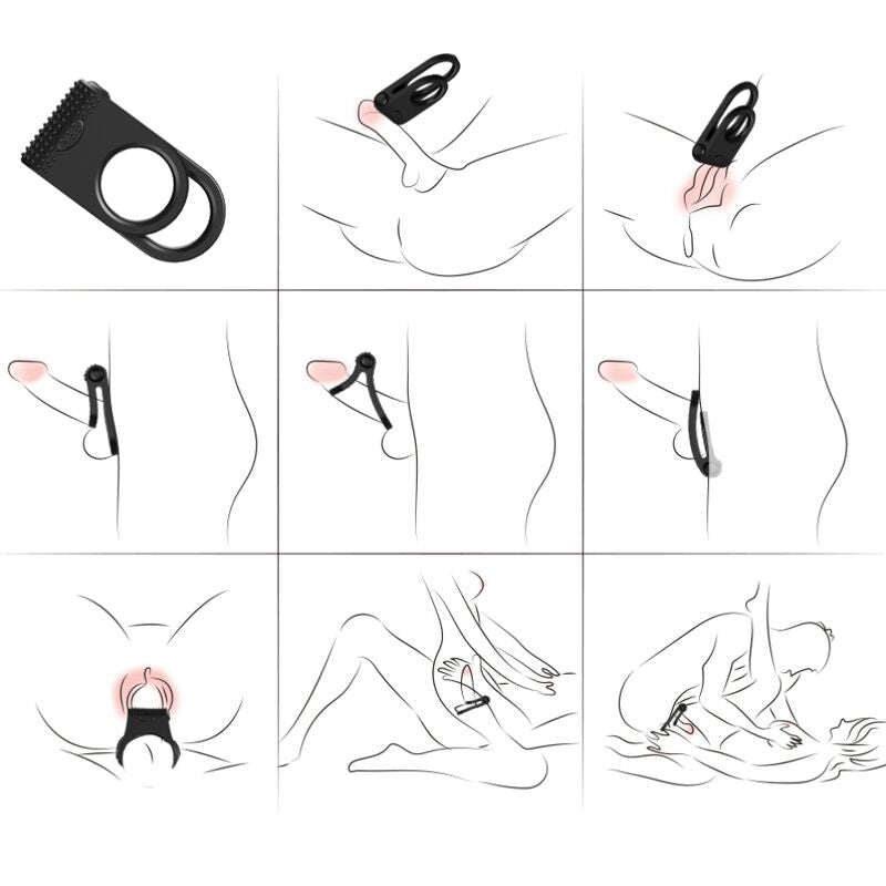 Armony – Twins Doppel-Vibratorring für Paare Schwarz