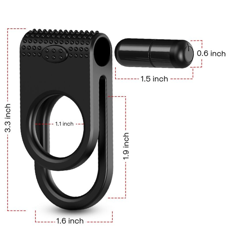 Armony – Twins Doppel-Vibratorring für Paare Schwarz