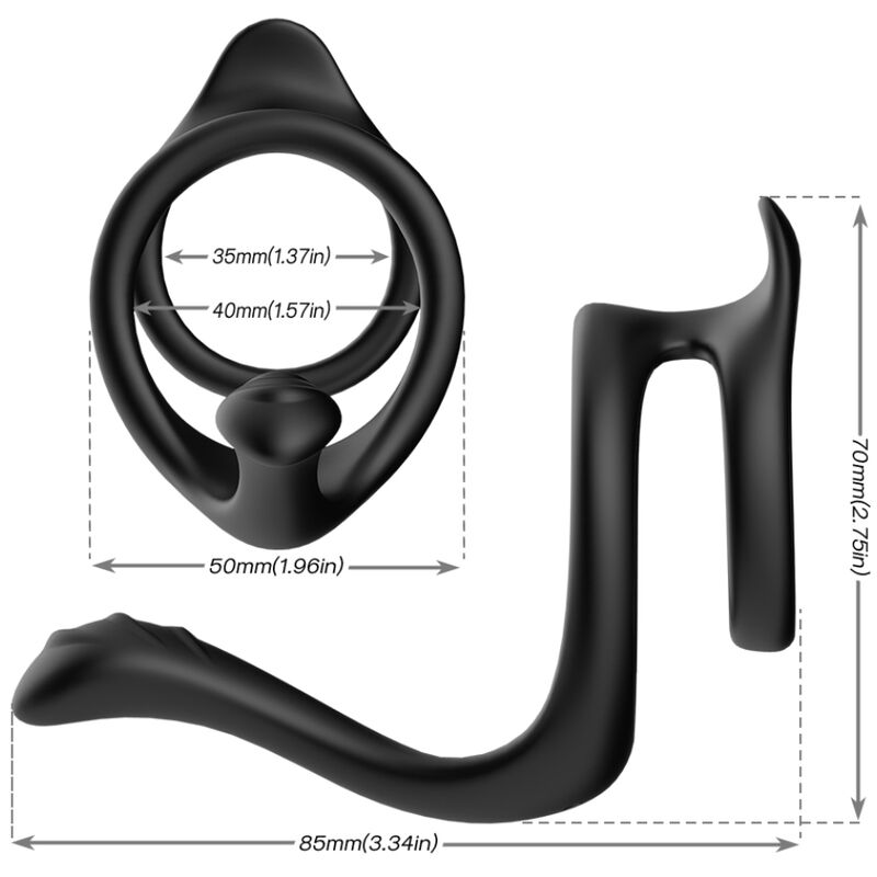 Armony – Tail Doppelter Analring Schwarz