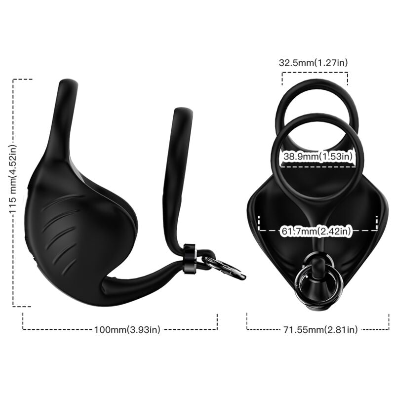 Armony – Manta Scrotum Vibrator Ring Fernbedienung Schwarz