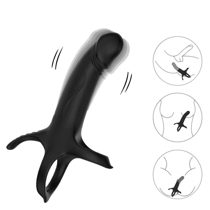 Armony – Dildo mit Ring & Vibrator Fernbedienung Schwarz