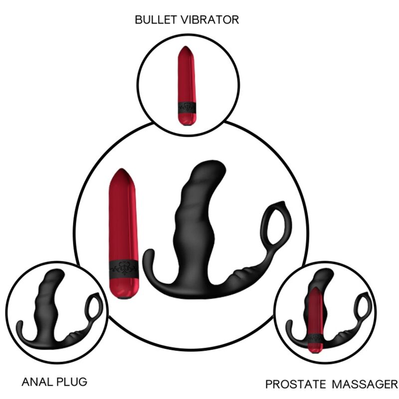 Armony Knight Vibrator Anal Prostata & Ring Fernbedienung Schwarz