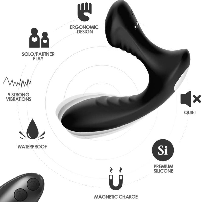 Armony Storm Vibrator Anal Prostata & Stecker Fernbedienung Schwarz